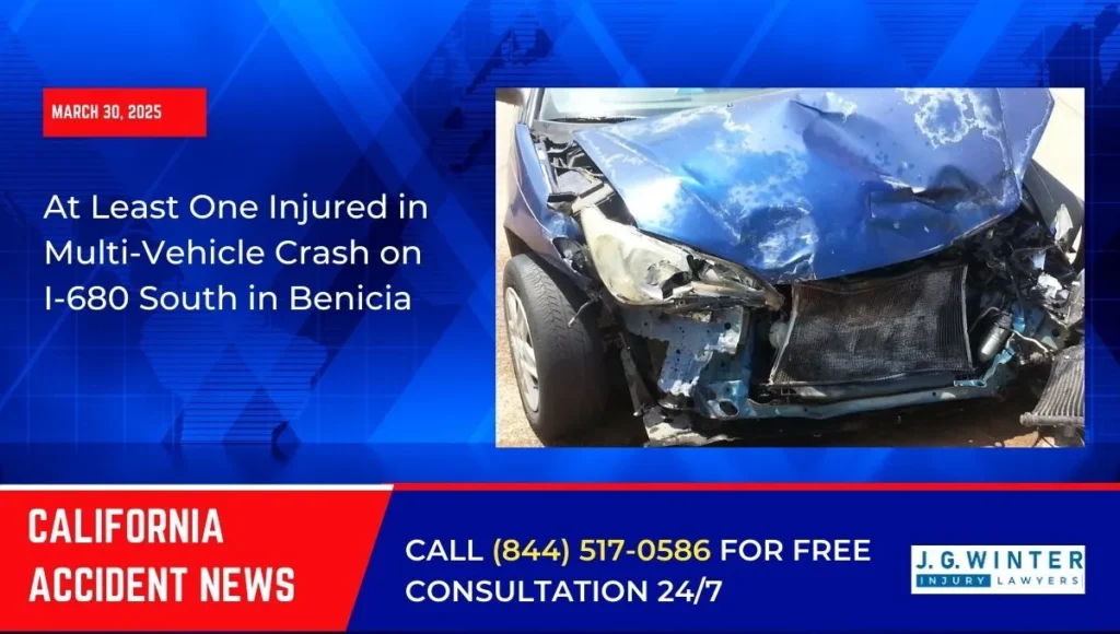 [03-30-2025] - At Least One Injured in Multi-Vehicle Crash on I-680 South in Benicia