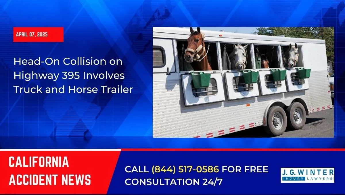 [04-07-2025] - Head-On Collision on Highway 395 Involves Truck and Horse Trailer