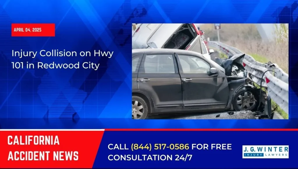 [04-04-2025] - Injury Collision on Hwy 101 in Redwood City