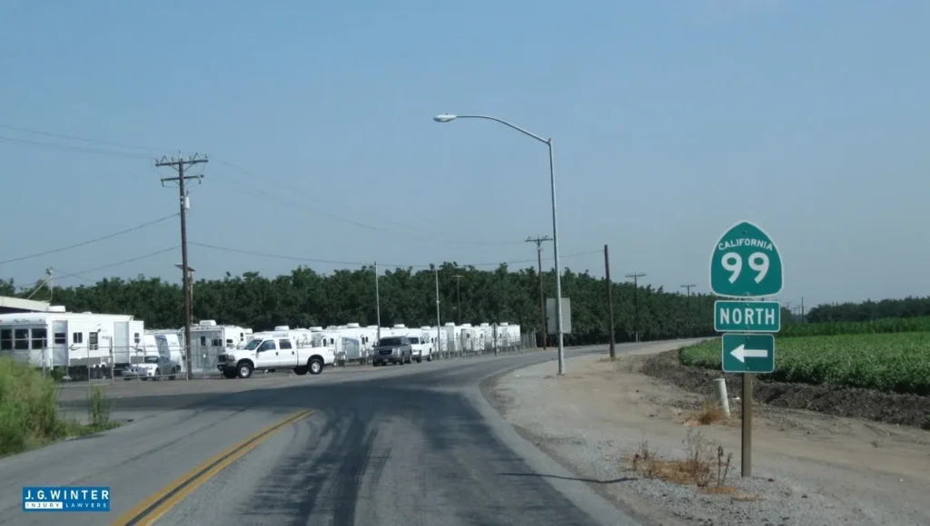 Lodi, CA - Semi-Truck Crashes Off Highway 99 Near Armstrong Rd