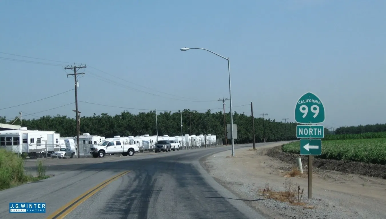 Lodi, CA - Semi-Truck Crashes Off Highway 99 Near Armstrong Rd