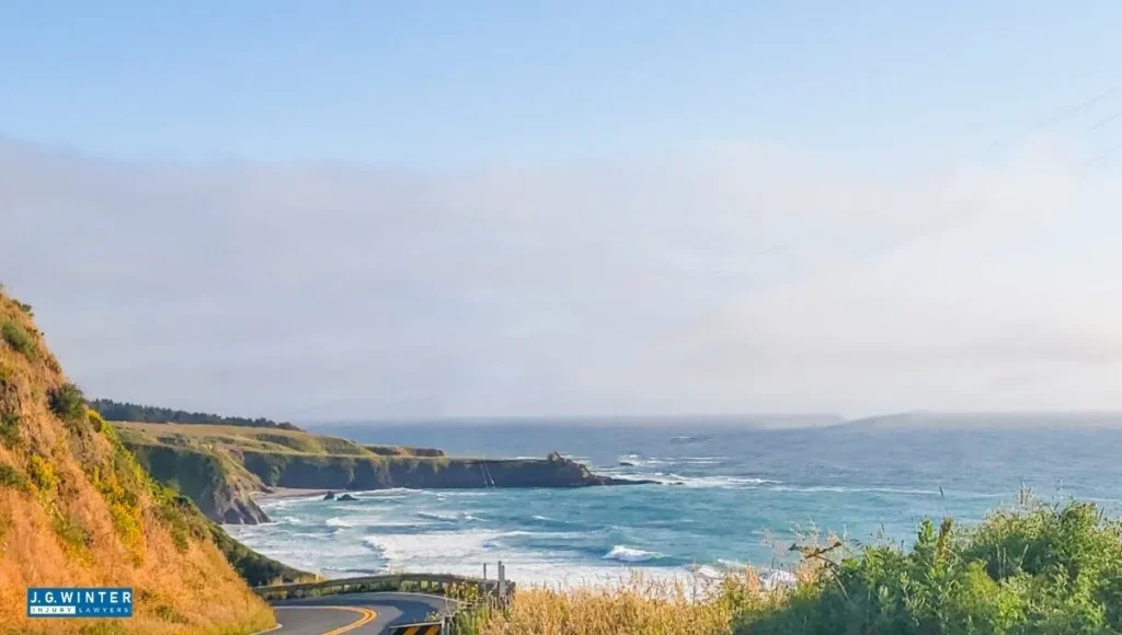 Mendocino, CA - Two Injured After Car Falls Down Embankment on Highway 1