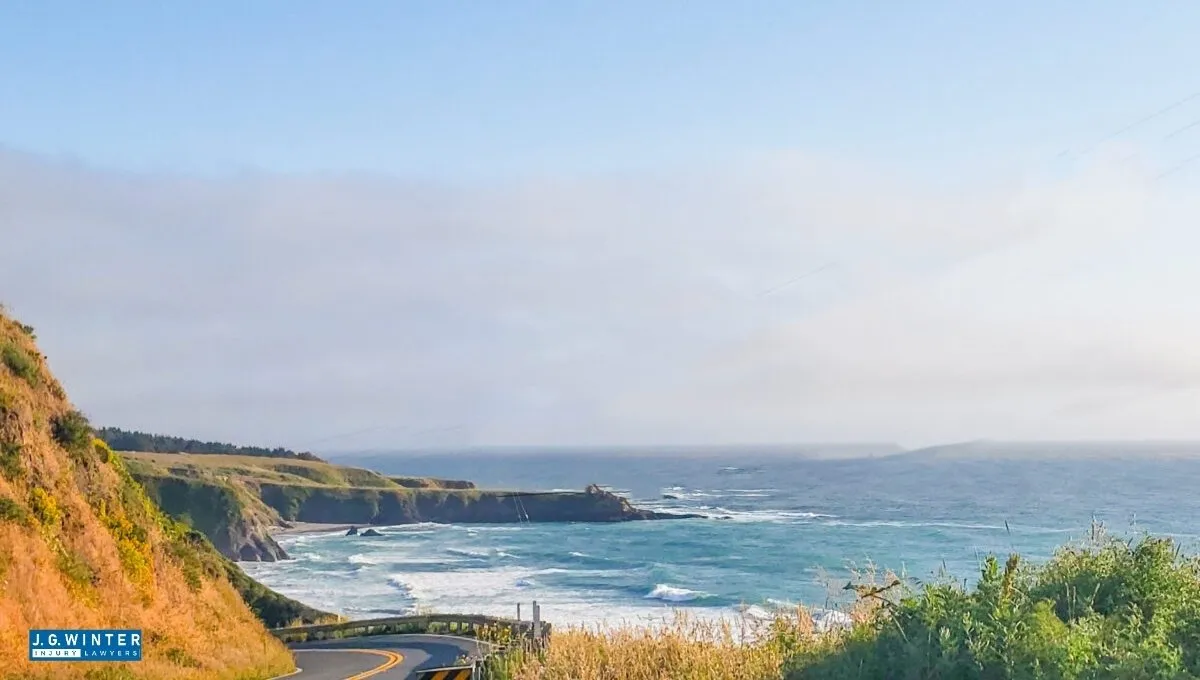 Mendocino, CA - Two Injured After Car Falls Down Embankment on Highway 1