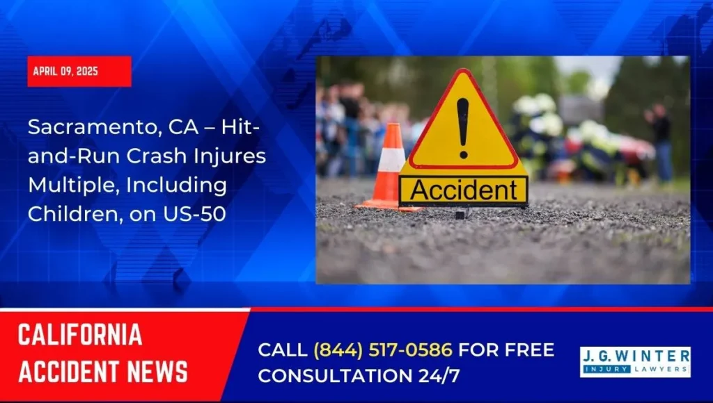 Sacramento, CA – Hit-and-Run Crash Injures Multiple, Including Children, on US-50