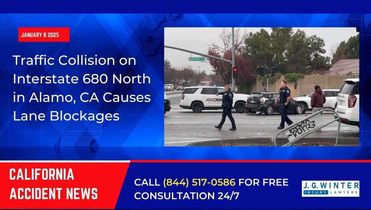 [01-08-2025] - Traffic Collision on Interstate 680 North in Alamo, CA Causes Lane Blockages