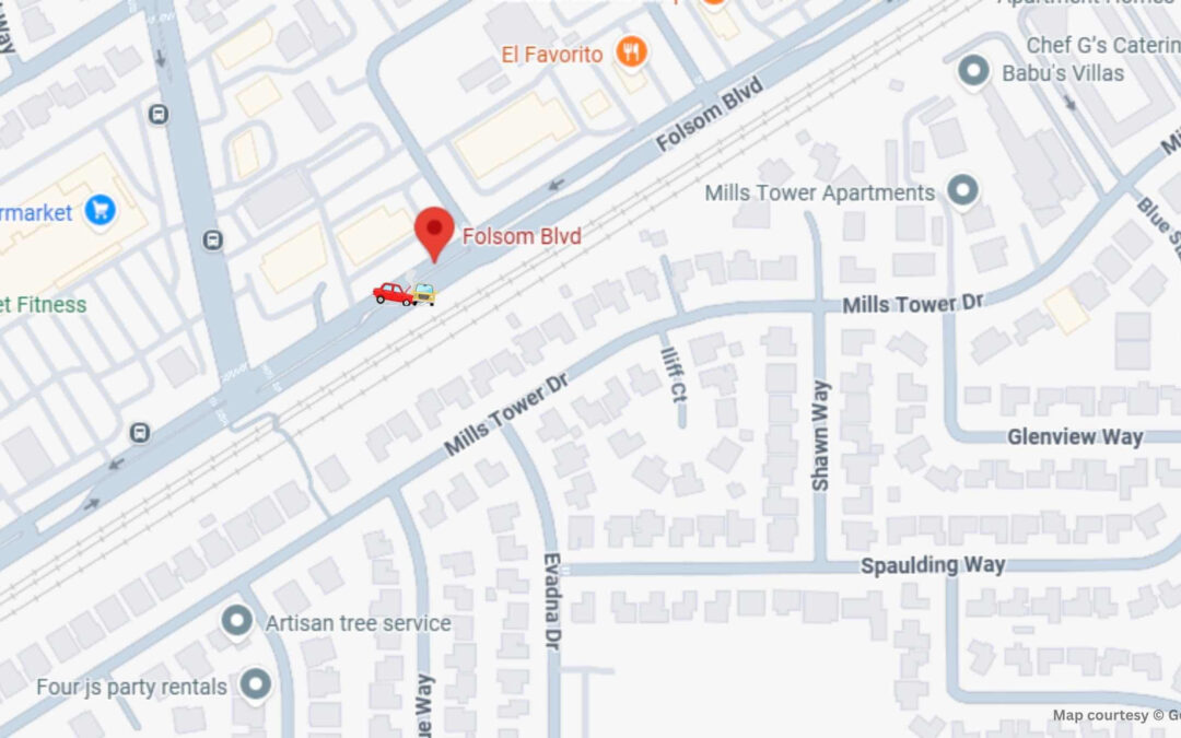 La Riviera, CA – Pickup Truck Crashes Into Power Pole on Folsom Blvd