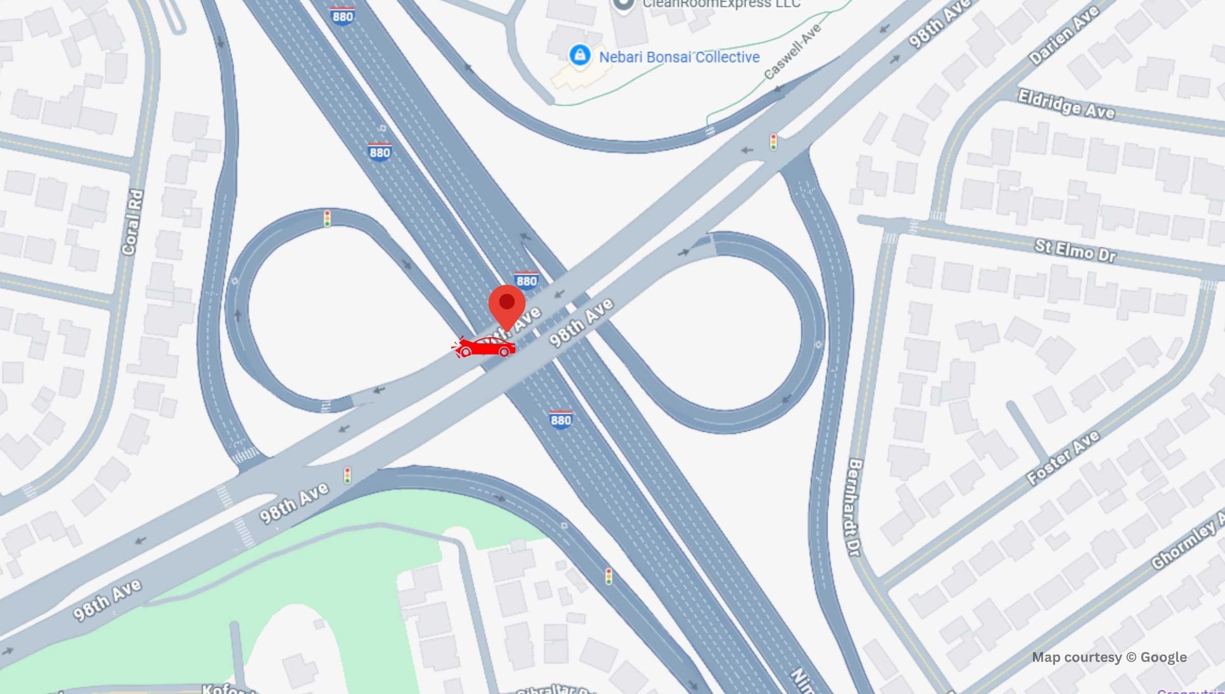 Oakland, CA - One Injured in Crash on I-880 near 98th Ave