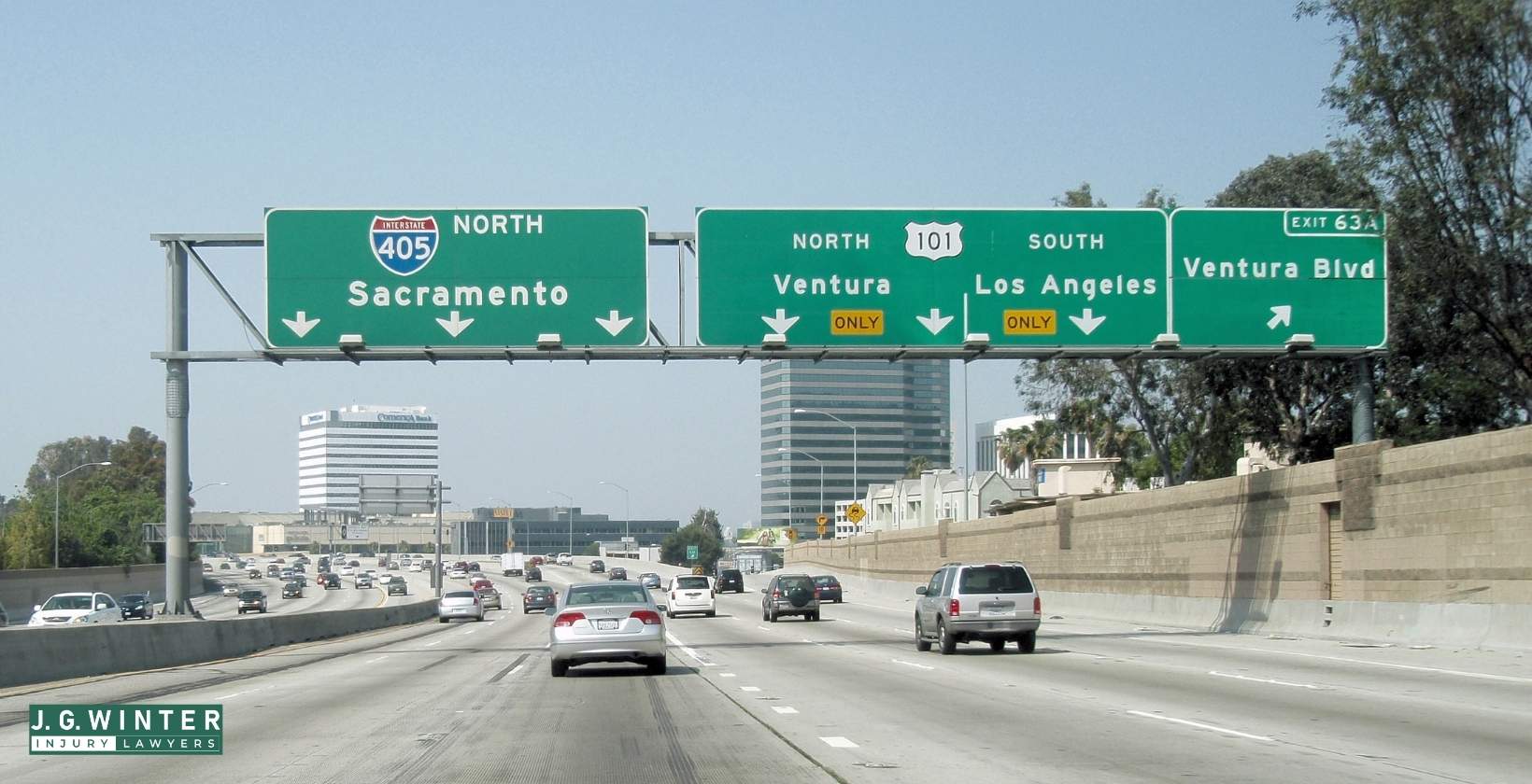 West Los Angeles, CA - Pedestrian Killed in Collision Involving Black SUV and Dark-Colored Sedan on I-405 South Today