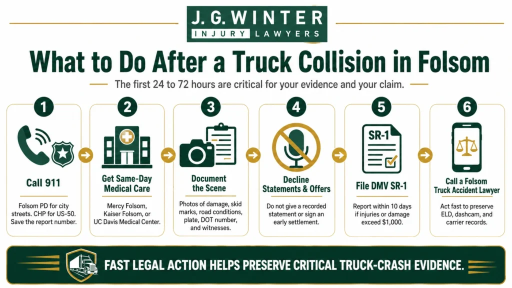 What to do after a truck collision in Folsom