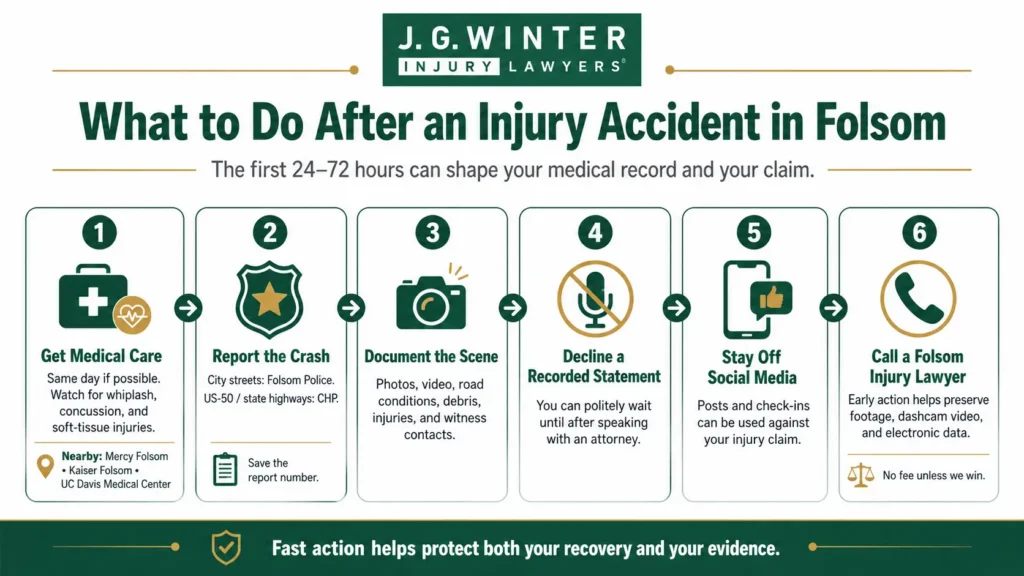 What to do after an injury accident in Folsom?