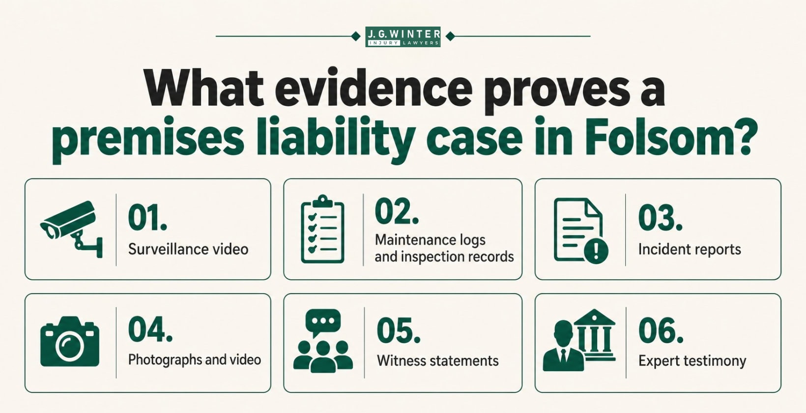 What evidence proves a premises liability case in Folsom