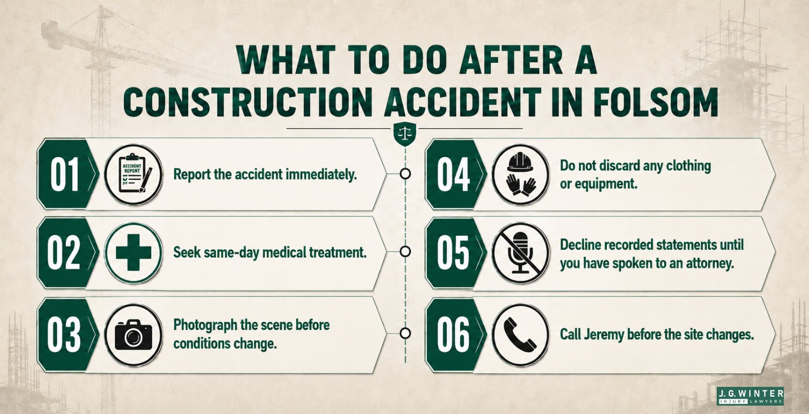 what to do after a construction accident in folsom