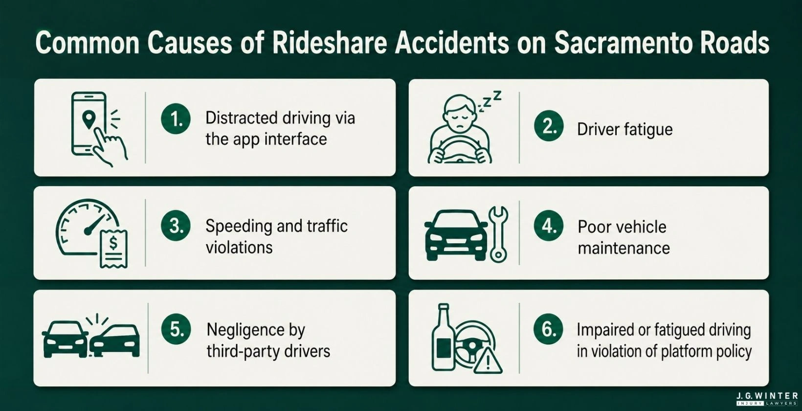 Causes of Sacramento Rideshare Accidents